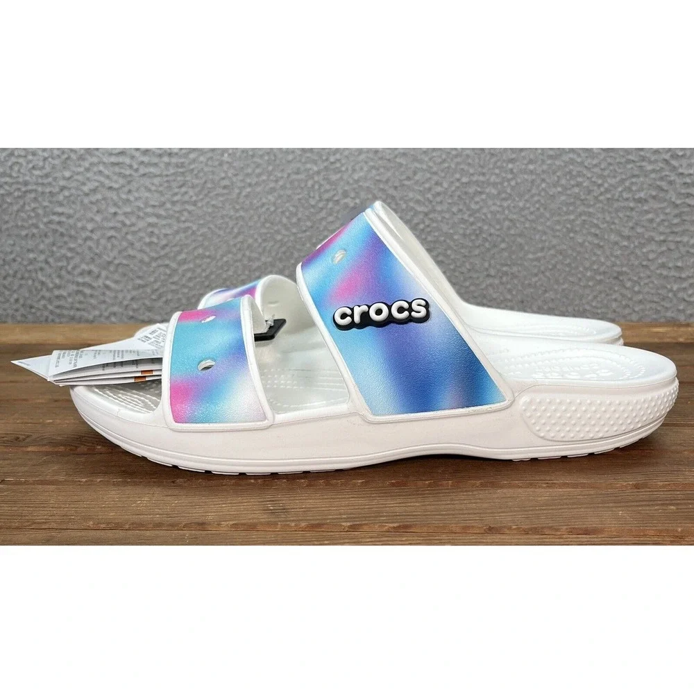 Crocs‎ Sandals Mens 11 Multicolor Classic Solarized Sandal Slide Outdoors Casual